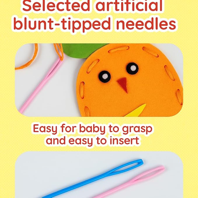 TwiggleStuff Sewing Kits for Kids, Doll Sewing Toys, 6Pcs Easy DIY Sewing Kit for Girls and Boys (1 Set)