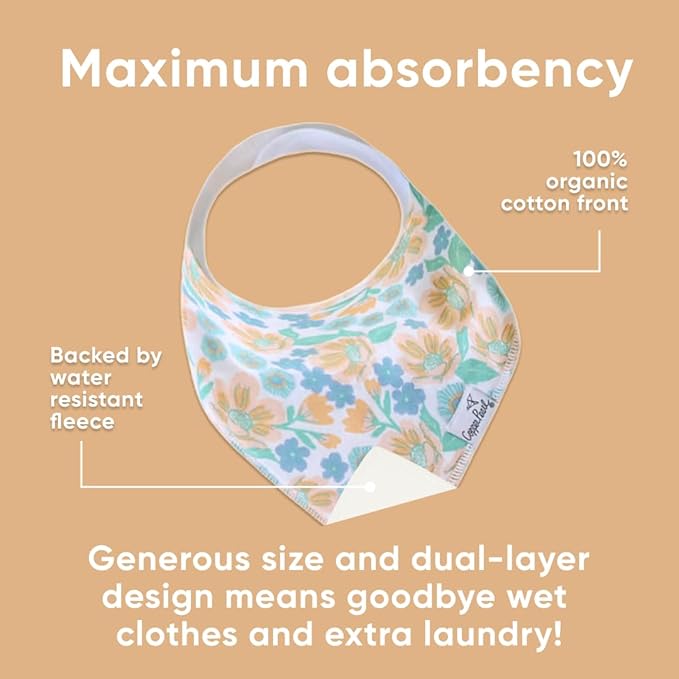 Copper Pearl 6 Pack Soft Cotton Baby Bibs for Drooling and Teething, Absorbent Drool Bibs for Baby Girl, Adjustable to Fit Newborns to Toddlers, Tons of Styles (Sophie Set)