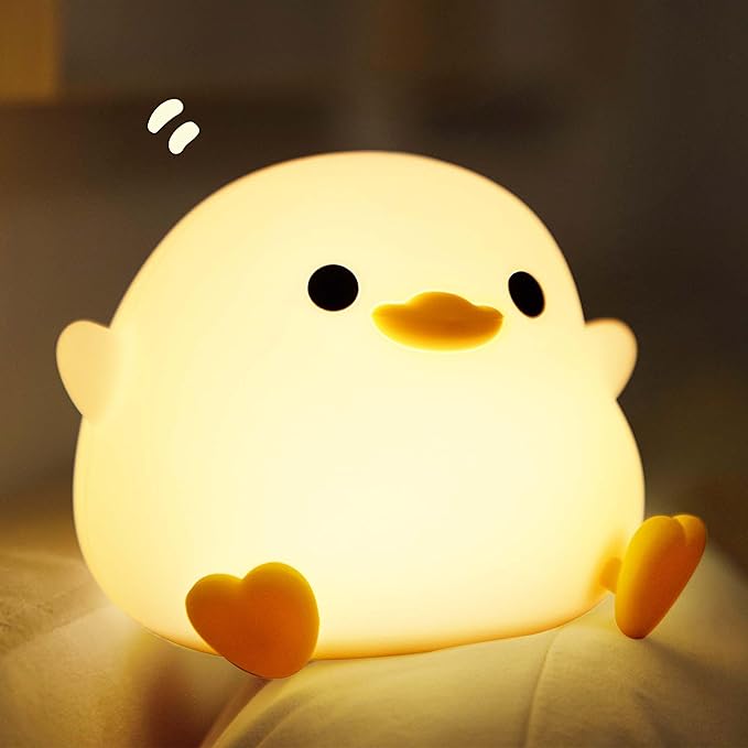 Dodo Duck Night Light, Cute Silicone Squishy LED Duck Lamp, Dimmable Nursery Nightlight, Rechargeable Bedside Table Lamp with Touch Sensor, Gifts for Bedrooms,Living Room,Breastfeeding