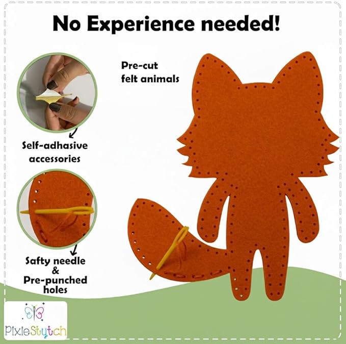 Sewing Kit for Kids - Sew & Create 6 Adorable Stuffed Animal Projects - Fun DIY Craft Set for Ages 6 and up - Educational & Creative Sewing Kit for Girls & Boys - Gift for Young Crafters