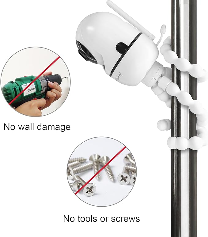 Tripod Mount Compatible with HelloBaby HB65/HB6550/HB6550 Pro/HB40/HB66/HB6339 and ANMEATE SM935E Baby Monitors – Attach Your Camera Flexibly Anywhere