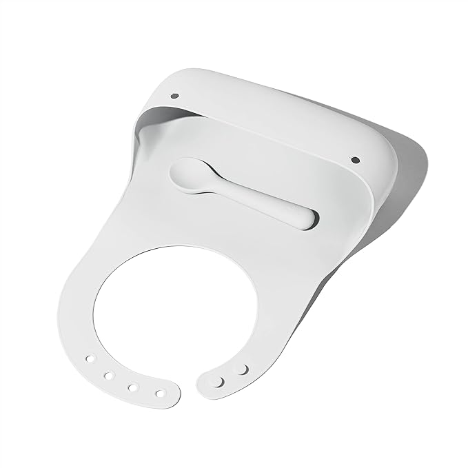 Avanchy Silicone Baby Bibs, Waterproof, Adjustable, BPA Free, Soft Unisex Set for Toddlers with Matching Spoon