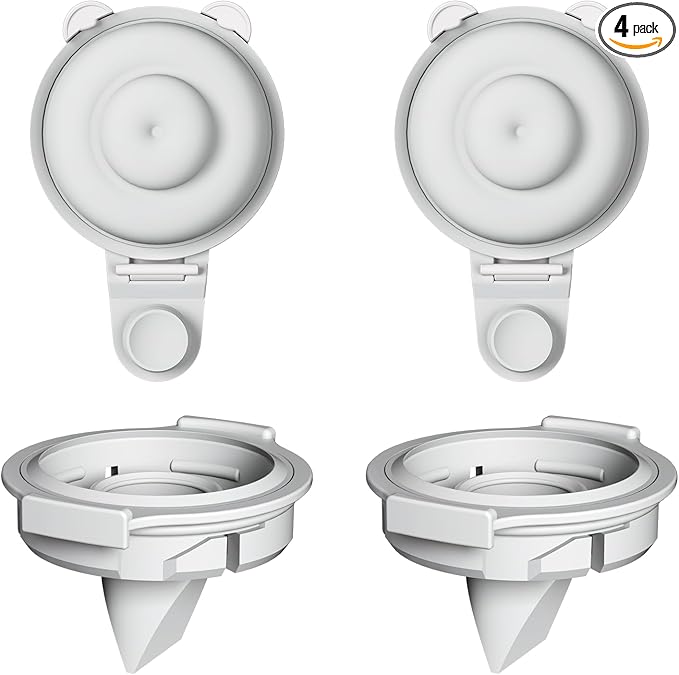4PC Upgraded M9 Breast Pump Replacement Part, Including 2pcs Duckbill Valve and 2pcs Double-Layed Diaphragms for Momcozy Upgraded Mobile Flow | Upgraded M9, Valve, Diaphragms, 4PC Gray