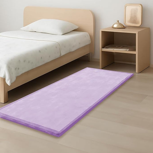 1.3" Thick Baby Play Mat for Floor, 28x72 Foam Tummy Time Mat, Padded Support Soft Plush Bedside Rugs for Infant Kids Toddler Crawling Kick Activity (Lavender)