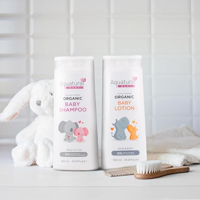 Organic Baby Lotion for Newborn, Natural Face & Body Cream Moisturizer, Toddler, Delicate, Dry Skin - Gentle Kids Lotion Sensitive Skin, 10.14fl oz