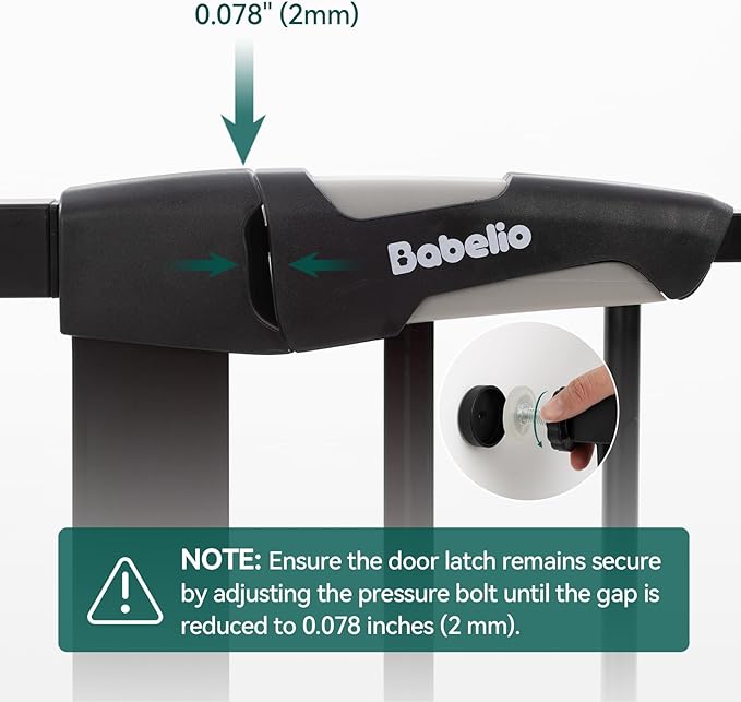 Babelio 36" Tall Auto Close Baby Gate with Small Cat Door, 29-43" Metal Cat Gate for Doorway, Stairs, House. Easy Walk Thru Dog Gate with pet Door, Includes 4 Wall Cups and 3 Extension Pieces, Black