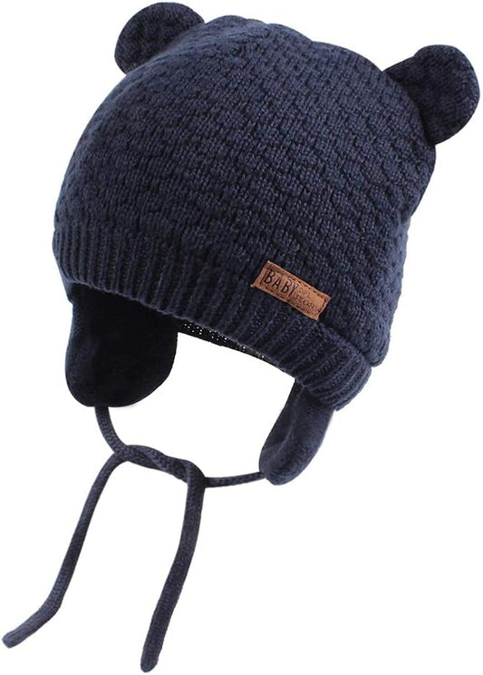 XIAOHAWANG Baby Hat Cute Bear Toddler Earflap Beanie Warm for Fall Winter