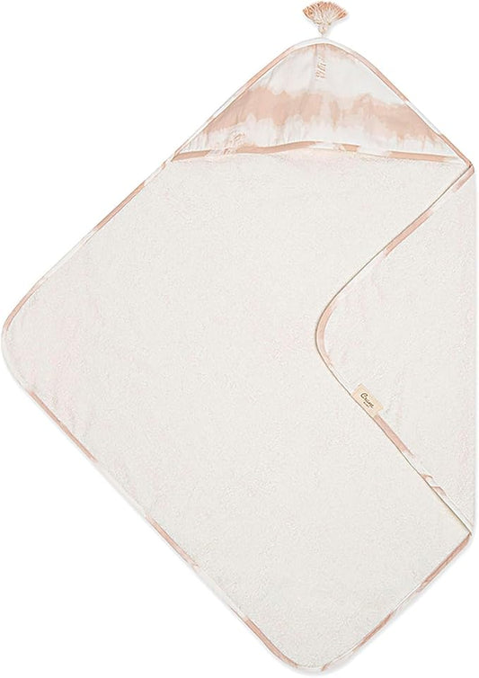 Crane Baby Hooded Towel - 100% Cotton & Terry Cloth, Pink Tie-Dye, 30" x 30", Hooded Baby Beach & Bath Towel