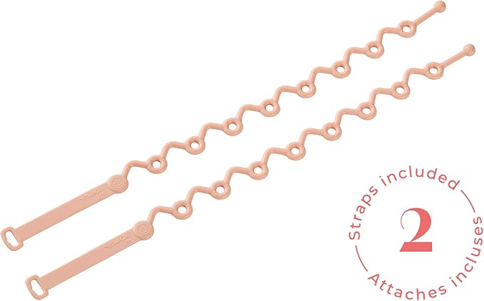 Smack Fun - The Original All-in-one Suction Plates + Safety Toy Straps - Silicone Suction Plates for Toddlers + Baby - First Foods + Self-Feeding. Comes with 2 Straps (Blush)