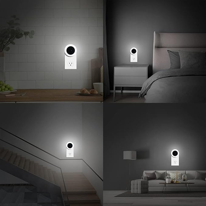 KINUR 6 Pack Night Light, LED Night Lights Plug into Wall with Dusk to Dawn sensors, Plug in Night Lights for Kids Room, Bedroom, Bathroom, Baby Nursery,Stair Lights, Hallway Light, Daylight