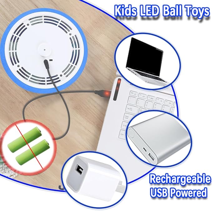 VNVDFLM Kids Toys Hover Soccer Ball with LED Light and Soft Foam Bumper, Air Floating Soccer Ball - Indoor Outdoor Game Gifts for Boys & Girls (Age 3-9) (Blue)