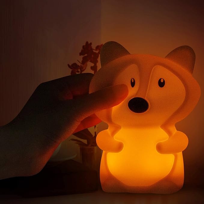 Night Light for Kids, Bedside lamp, Bedroom Light, LEDs Lights, lamp Kids, Baby Nursery lamp, Break Resistant, Eye Caring, Adjustable Brightness & Color, Touch Control - Medium Fox