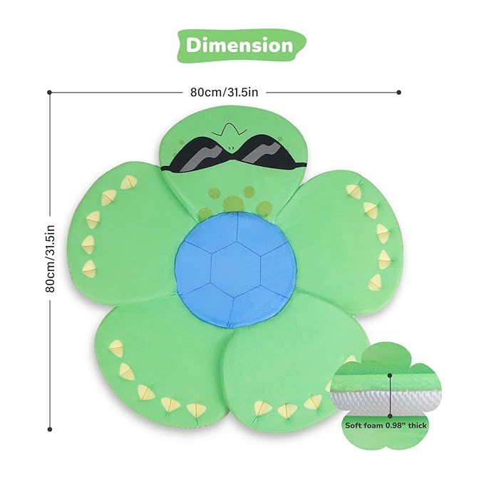 Baby Bath Pad for Infant Bathtub Sink, Non-Slip Flower Bathtub for Infants 0-6 Months, Soft Baby Sink Bath Cushion for Babies Bath Time, Newborns Bath Essentials Must Haves-Turtle