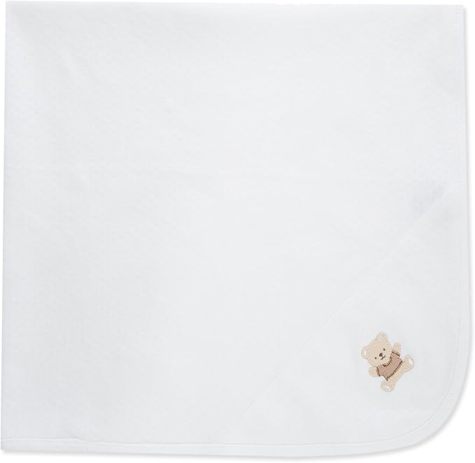 Little Me Blankets for Baby Boys' Swaddling Receiving Blanket, Gentle Bear, 30 x 27 Inches