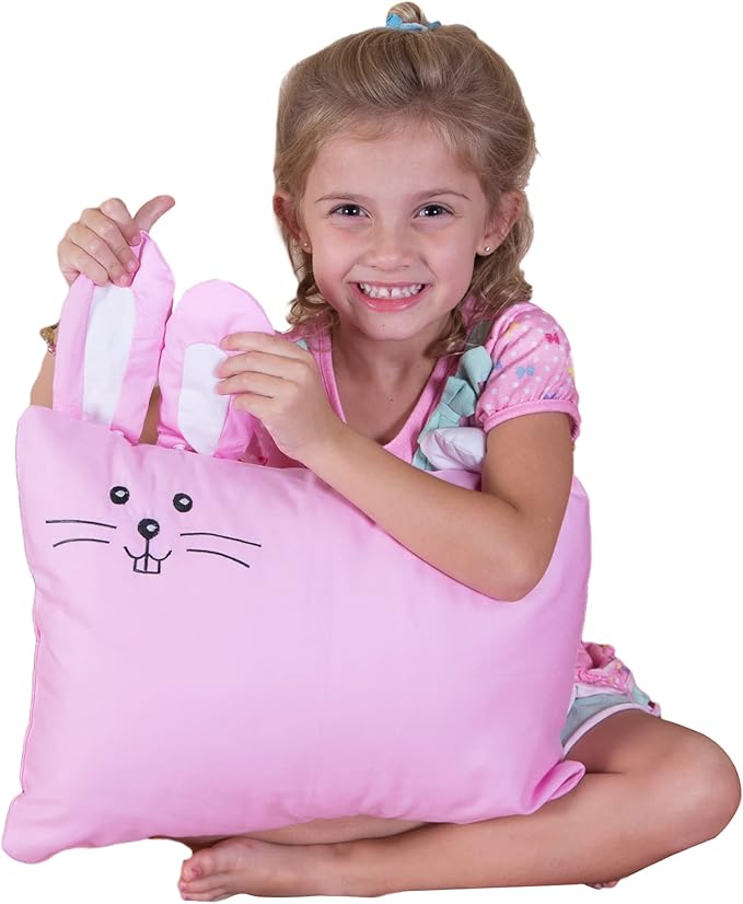 kinder Fluff Kids Pillow & Pillowcase Set - 233T Cotton Pillow Covers & Down Alternative Pillow Fill - Hypoallergenic Kids Pillows for Small Children - Children & Travel Pillows Kid - 13x18in Pink