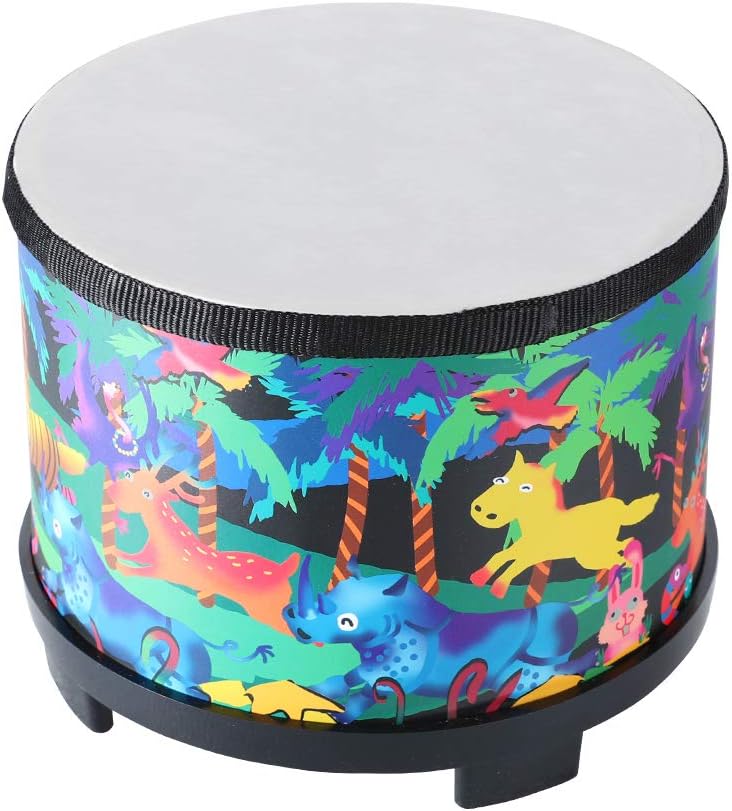 Floor Tom Drum for Kids 8 inch Percussion Instrument Music Drum with 2 Mallets for Baby Children Special Christmas Birthday Gift, Black