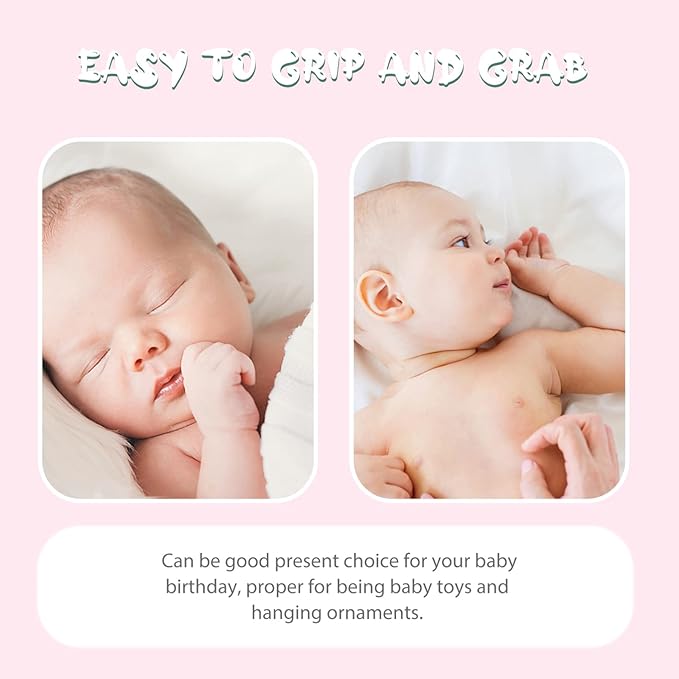 Teething Rings 4Pcs Baby Gym Wood Toys Wooden Hanging Toy Wood Activity Pendant Hanging Toy Dangling Teething Soother Sensory Toys Nursery Decor Montessori Play Gym