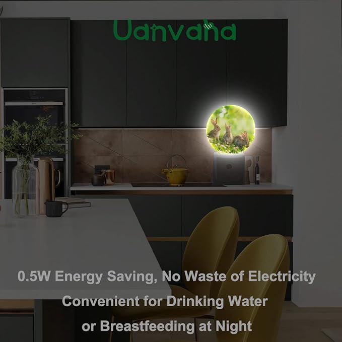 Easter Bunny Nightlight Cute Rabbits in Meadow Plug-in Nightlight Energy Saving 0.5W LED Lighting for Boys Girls Men Women Gift