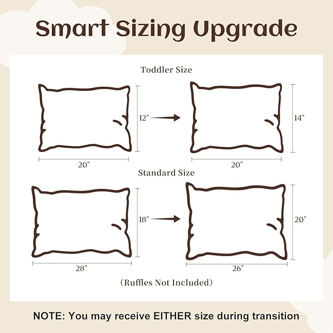 BuLuTu Cotton Muslin Ruffle Edge with Hibiscus Flowers Kids Toddler Pillowcase Soft Travel Pillow Nursery Pillowcase for Boys,Girls,Bedding Decor Machine Washable, Durable Pillowcase,1 Piece,Standard