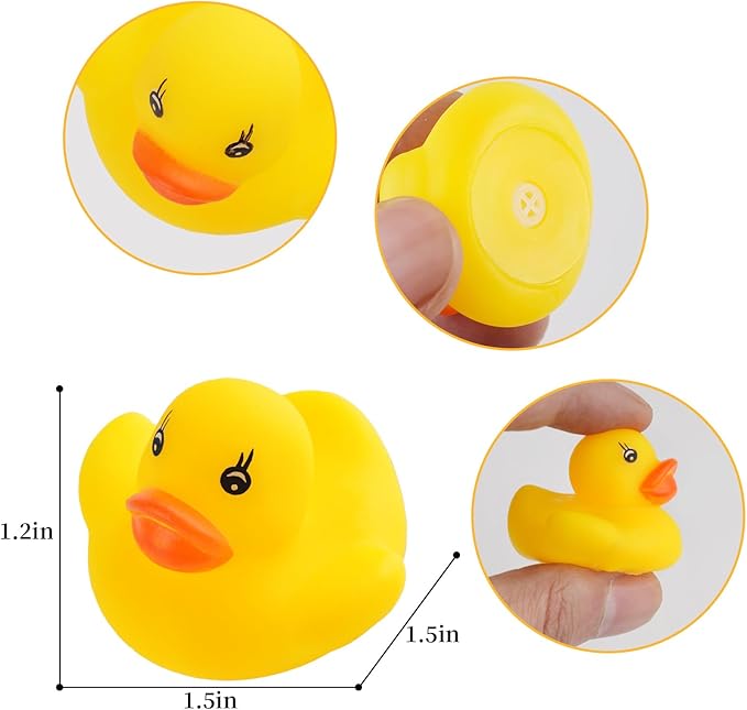 50-Pieces Float & Squeak Mini Rubber Duck Baby Bath Ducky Sound Shower Toys for Kids
