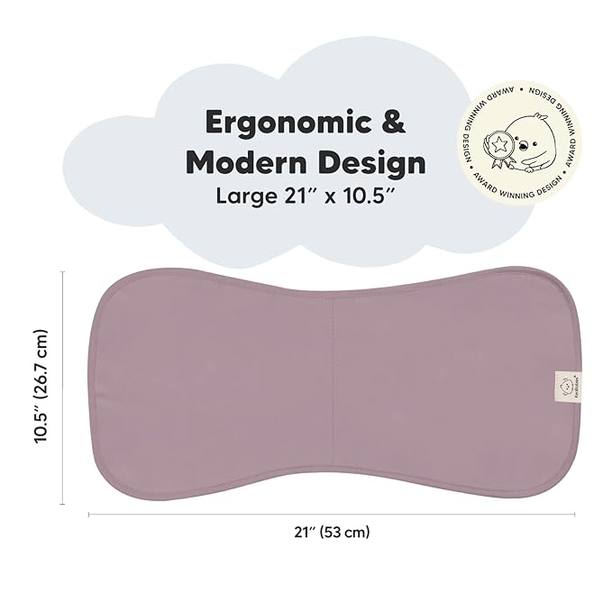 Organic Burp Cloths Baby Boy & Girl - 5-Pack Super Absorbent Cotton Burping Cloths for Babies, Soft & Plush Newborn Spit Up Rags, Infant Towels for Milk Spit Up, Unisex, Large 21" x 10" (Mauve)