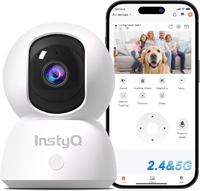 2K Indoor Camera, 5G/2.4G WiFi Pet Camera Home Security Camera for Baby/Pet Monitor with Phone app, Night Vision, 2-Way Audio, Cloud&SD, 360° Security Camera Wireless with Auto Tracking, Pan/Tilt