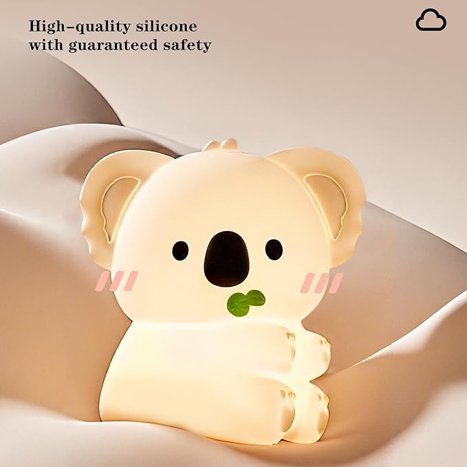 Cute Koala Night Light, LED Squishy Night Lamp, 7 Colors Dimmable Timer Nursery Nightlight for Kids, Rechargeable Touch Lamp, Dorm Decor, Kids Funny Gifts(Koala)