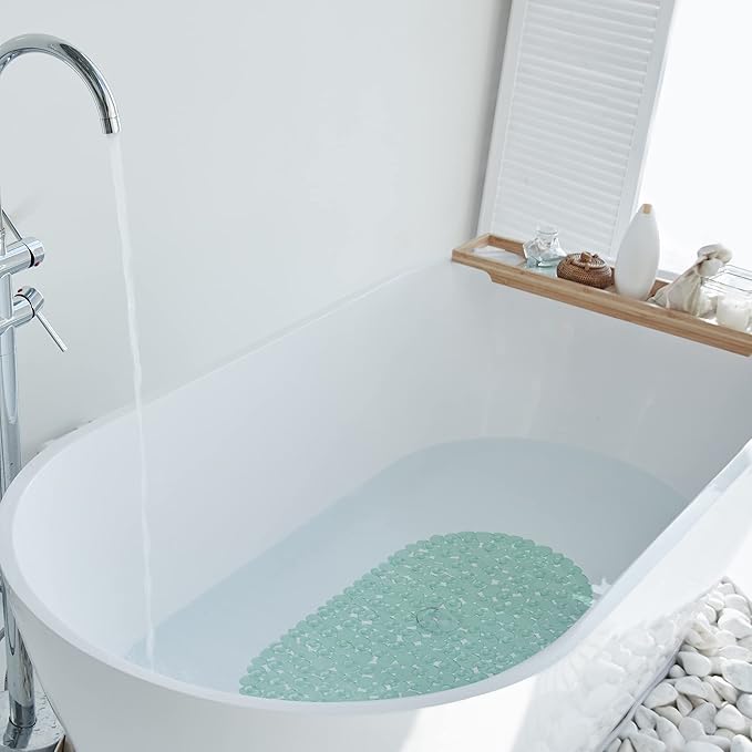 Vannokor Bath Mats for Bathroom Tub 27x14 Inch,Bath Mat for Tub Feels Great on Tired Feet, Friendly Machine Washable Shower Tub Mats with 167 Big Suction Cups,Shower Mat,Bath Tub Mat,Green