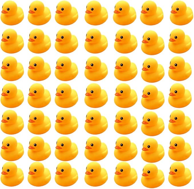 Kids Bath Duck Toys 50 PCS Mini Rubber Ducks Squeak and Float Duckies Baby Shower Toy Party Decoration for Toddlers Boys Girls (1.6’’)