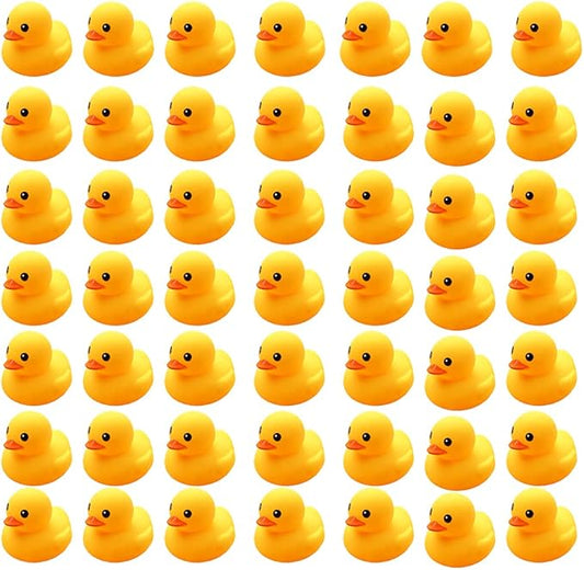 Kids Bath Duck Toys 50 PCS Mini Rubber Ducks Squeak and Float Duckies Baby Shower Toy Party Decoration for Toddlers Boys Girls (1.6’’)