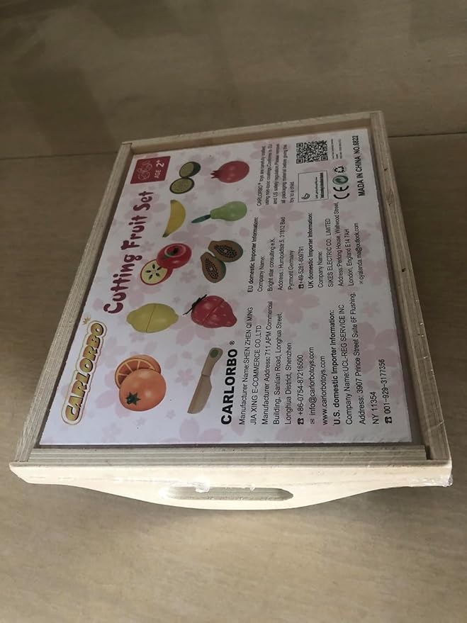 Wooden Toys for 2 Year Old - Pretend Play Food Set for Kids Play Kitchen,9 Cuttable Toy Fruit and Veg with Wooden Knif and Tray,Gift Idea for Boys Girls Birthday