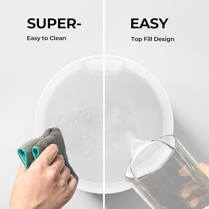 Homvana Small Humidifiers for Bedroom - 2 Packs 1.5L Cool Mist Top Fill Humidifier for Baby Nursery, Essential Oil Diffuser, 3 in 1 for Home Plants Offices and Grow Tents, 7 Color Lights, Ultrasonic