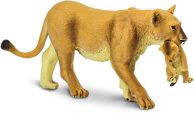 Safari Ltd. Lioness with Cub Figurine - Hand-Painted, Lifelike 6" Model Figure - Fun Educational Toy for Boys, Girls & Kids Ages 3+
