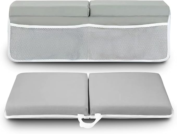 Rylor Baby Bath Kneeler & Elbow Rest Pad - Ultra Thick Foam Cushion for Bathing Infants & Toddlers - 26'' Extra Long and 2.4'' Thick- Non-Slip, Comfortable Support (Gray)