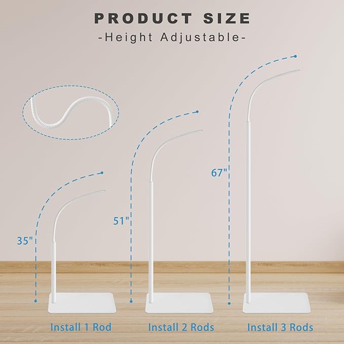 Baby Monitor Mount Floor Stand 67" Adjustable Height Compatible with Nanit Pro,Infant Optics DXR-8 Pro,HelloBaby,VTech,Motorola,or Other Cameras with 1/4 Thread