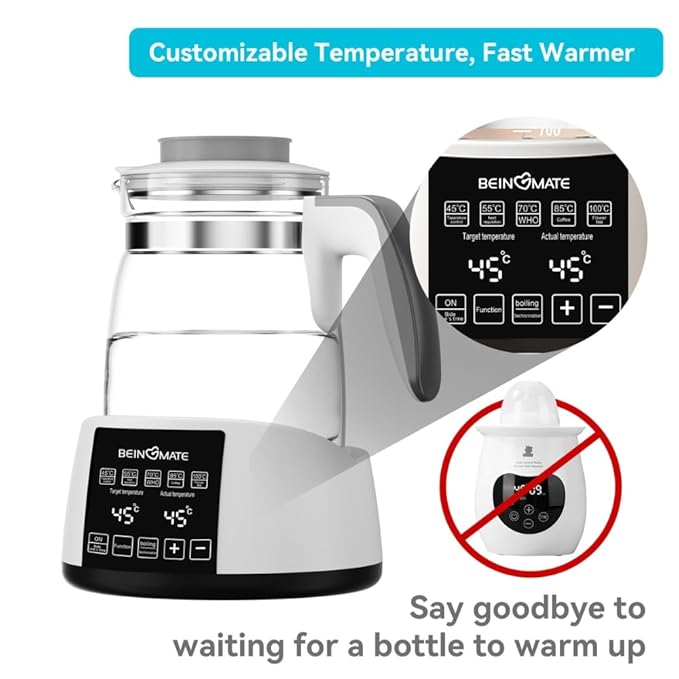 Baby Bottle Warmer,Electric Kettle Water Warmer,Temperature Control Kettle,Formula Water Warmer Temperature Control, Multi-Temperature Control for Formula, Breastmilk, Tea, Coffee, Sterilizer