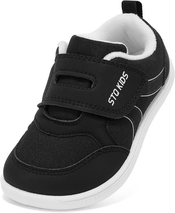 Toddler Wide Toe Box Barefoot Shoes Boys Girls Sneakers Kids Tennis Shoes Preschool Non Slip Lightweight Comfortable First Walking Shoes Running Outdoor Activities