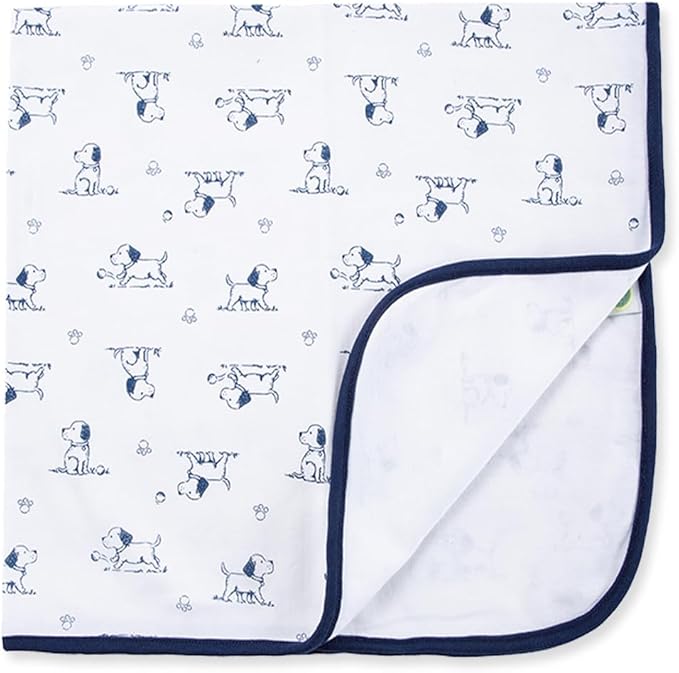 Little Me Blankets for Baby Boys' Puppy Toile Swaddling Receiving Blanket
