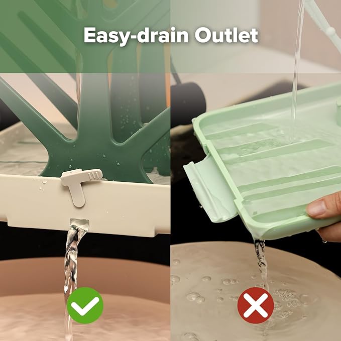 haakaa Portable Baby Bottle Drying Rack, Space Saving Bottle Drying Tree for Bottles/Pump Parts/Pacifiers and Other Baby Essentials, Easy-Store Dryer Rack Great for Home & Travel, BPA Free (Green)