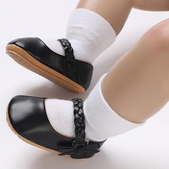COSANKIM Baby Girls Mary Jane Flats Shoes Anti-Slip Rubber Sole Infant Toddler Princess Wedding Dress Shoes