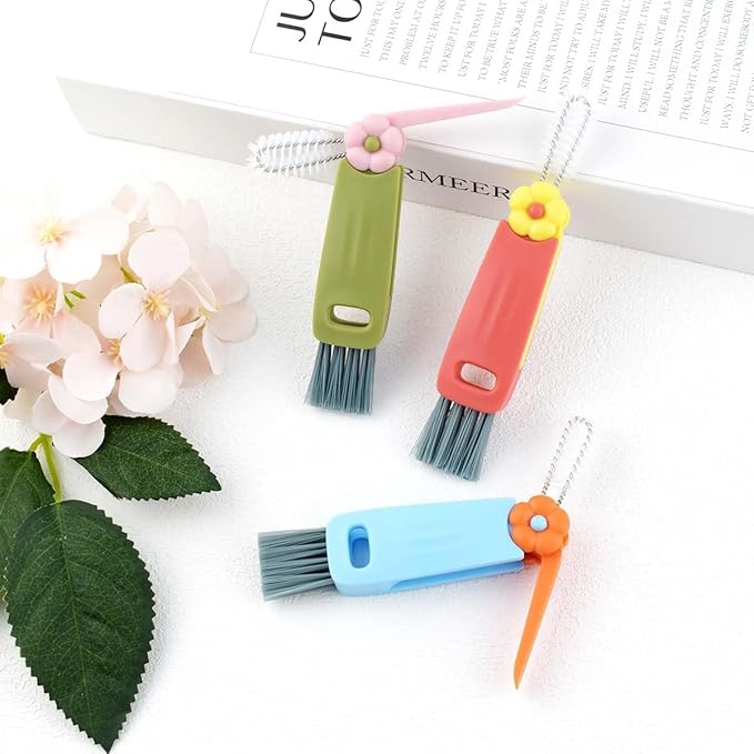 3 in 1 Cup Lid Cleaning Brush, Multifunctional Bottle Cleaning Brush, Portable Cup Lid Cleaner for Bottle Gap Tight Spaces Cup, Water Bottle Cleaner Brush, Home Kitchen Cleaning Tools (3 PCS)