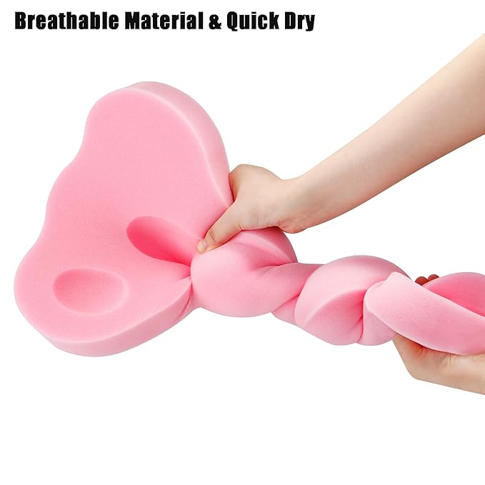 PandaEar Baby Bath Sponge Infant Soft Bath Sponge Mat, Baby Bath Mat Newborn Odor Free Bath Cushion, Blue (Pink)