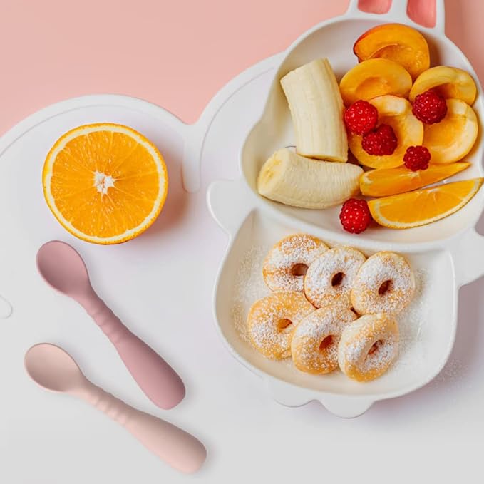 ME.FAN Silicone Baby Feeding Spoons [6 Pack] - First Stage Infant Spoons, Training Spoon for Self Feeding Babies and Toddlers