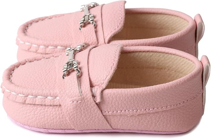 LONSOEN Baby Girls Boys Loafers Prewalker Dress Crib Shoes
