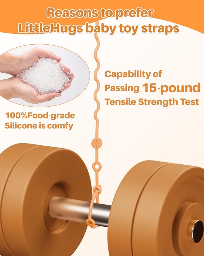 Toy Straps for Baby, 5pcs Adjustable Toy Holder for Stroller Accessories, Silicone Baby Tether Pacifier Clip, No Throw Baby Travel Essential Leash for High Chair, Car Seat (5 Pack Macaron)