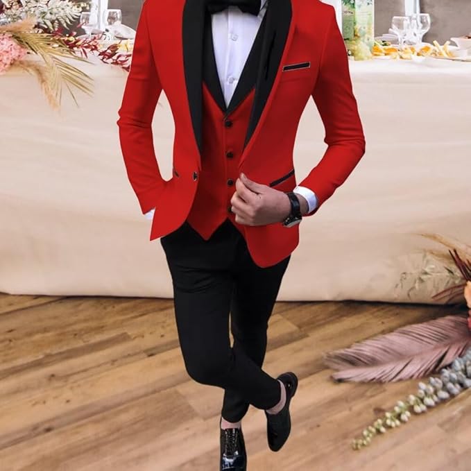 Boys Suit 3 Piece Ring Bearer Suit Kids Formal Jacket Vest Pants Suits Wedding Outfit for Party Prom Tuxedo