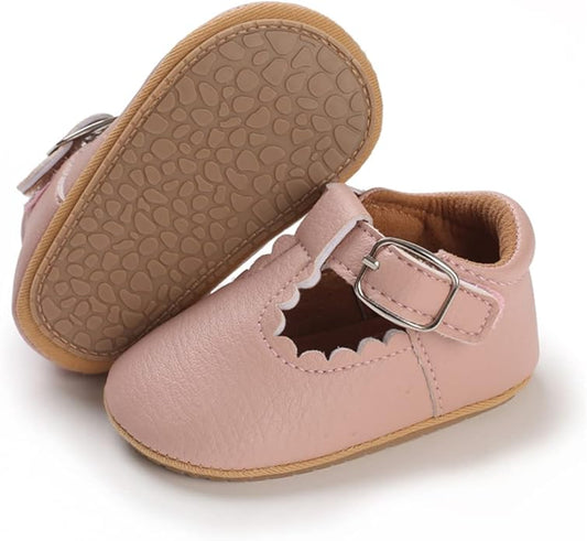 COSANKIM Baby Girls Mary Jane Flats Shoes Anti-Slip Rubber Sole Infant Toddler Princess Wedding Dress Shoes
