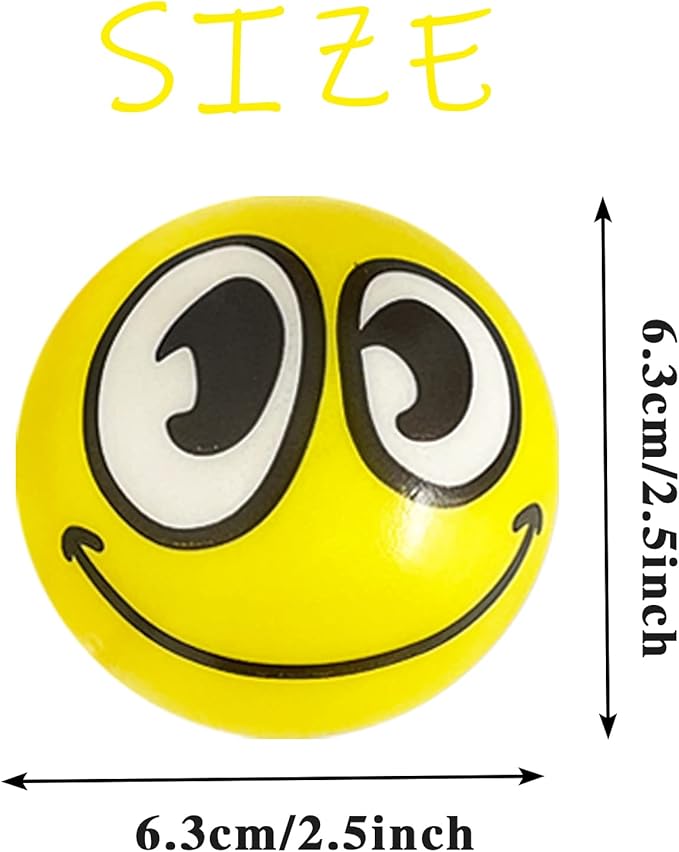 30 Pcs Face Stress Balls,2.5" Funny Face Squeeze Balls,Stress Relief Balls for Gifts,Kids,Party Favors,Present Fillers,Coworkers