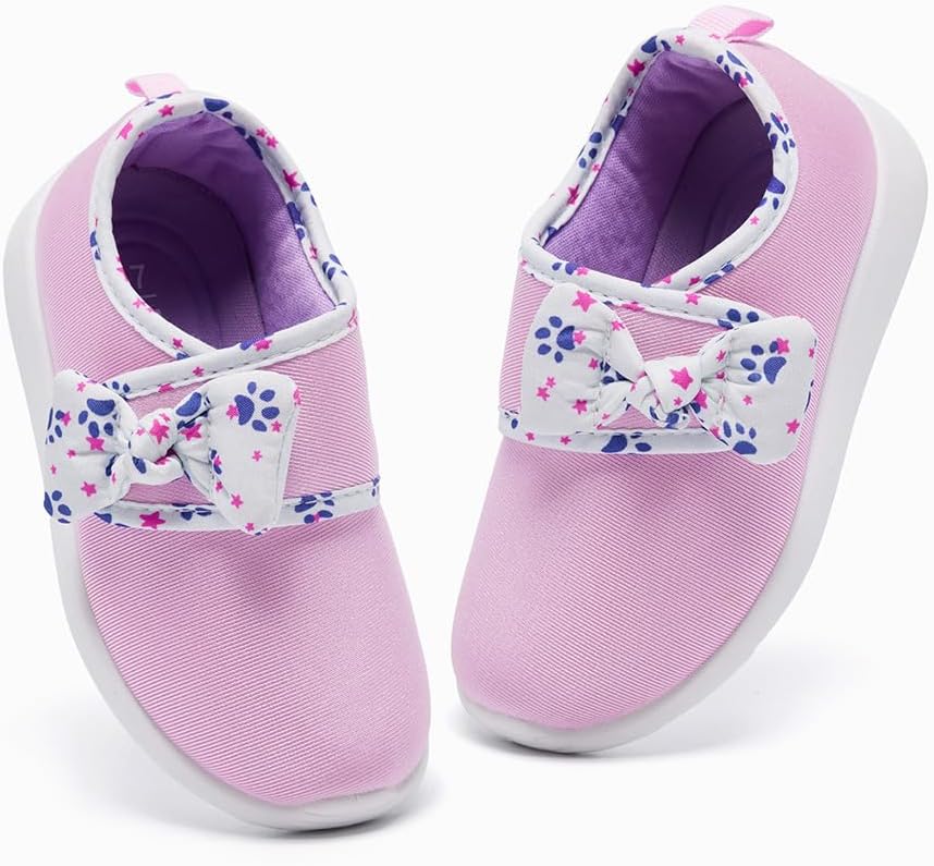 nerteo Toddler Girl Shoes Lightweight Slip On Sneakers for Kids