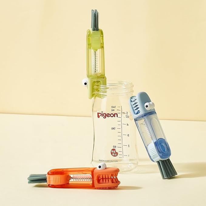 4-in-1 Bottle Cleaning Brush Set, Multifunction Silicone Cup Lid Gap Cleaner, Home Kitchen Crevice Cleaning Tools, 3 Pcs, Multicolor